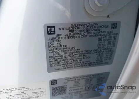 2023 GMC Sierra 1500 4Wd Standard Box Pro from USA, damaged, VIN 1GTRUAEDXPZ188884